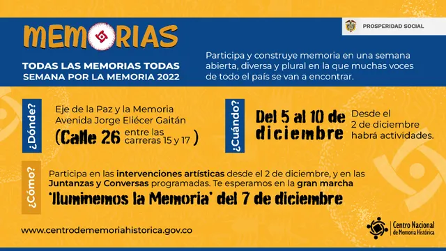 La Semana por la Memoria 2022 sale a la calle para escuchar las memorias plurales.