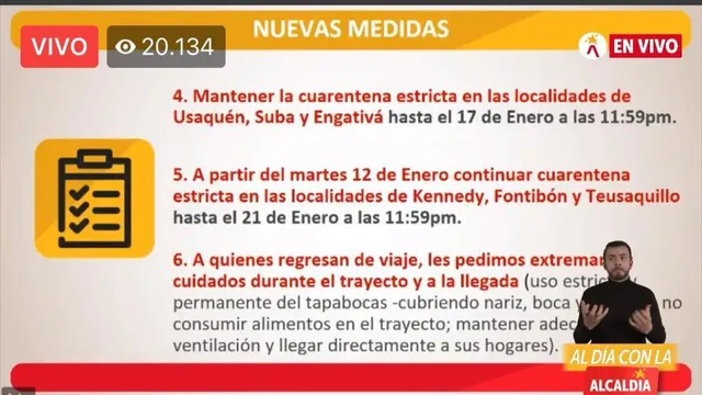 Las localidades de Kennedy, Fontibón y Teusaquillo entrarán en cuarentena estricta.