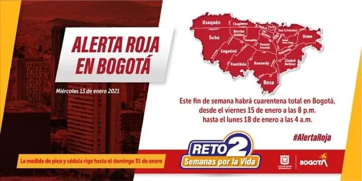 BOGOTÁ EN CUARENTENA GENERAL ! ALERTA ROJA !